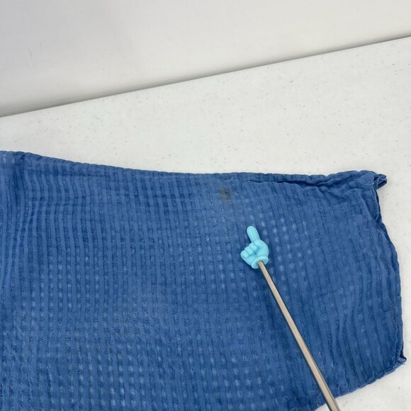 KL Playwear OS Wide Cut Lightweight Tunic Top Dusty Blue Cotton Boxy Minimalist - Picture 7 of 15